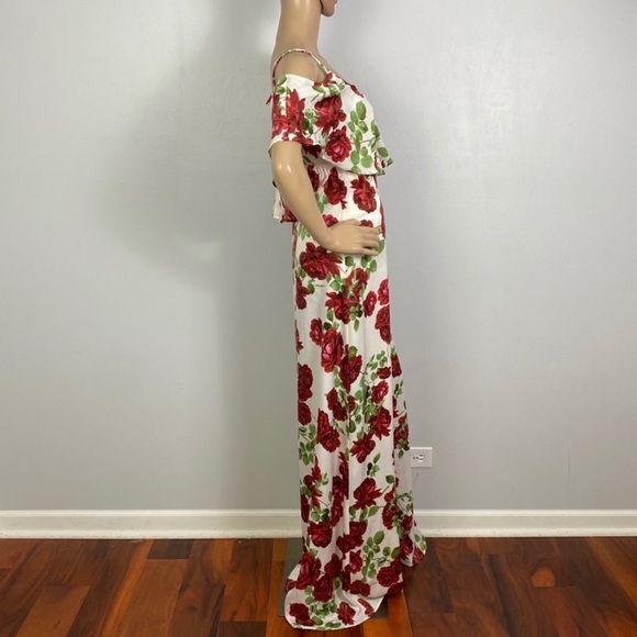SHOW ME YOUR MUMU FLORAL COLD-SHOULDER RUFFLE MAXI DRESS - Picture 6 of 10